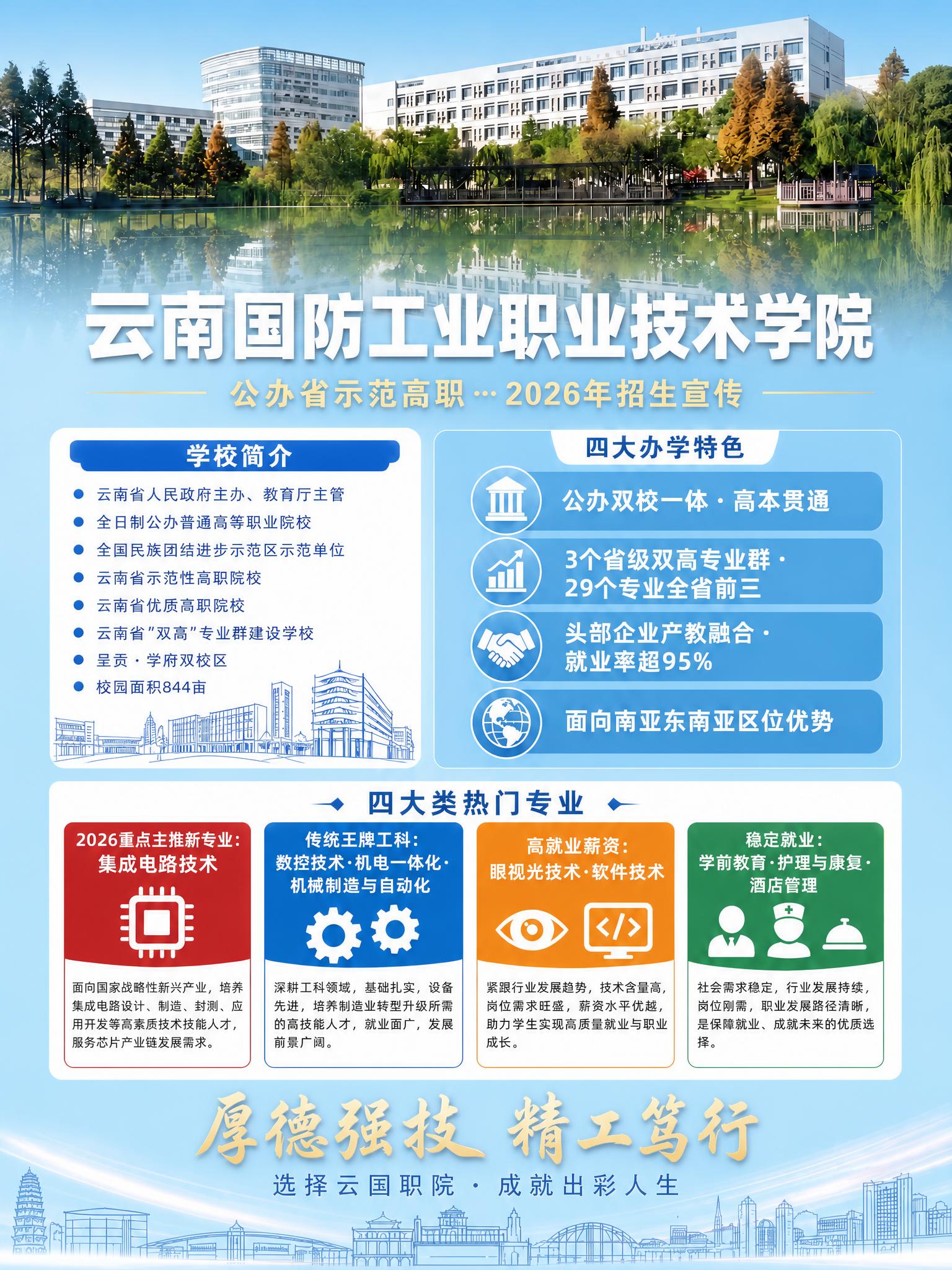 将这张学校招生宣传海报的整体背景色由深蓝色改为清新淡蓝色（天蓝… - 图片创意预览