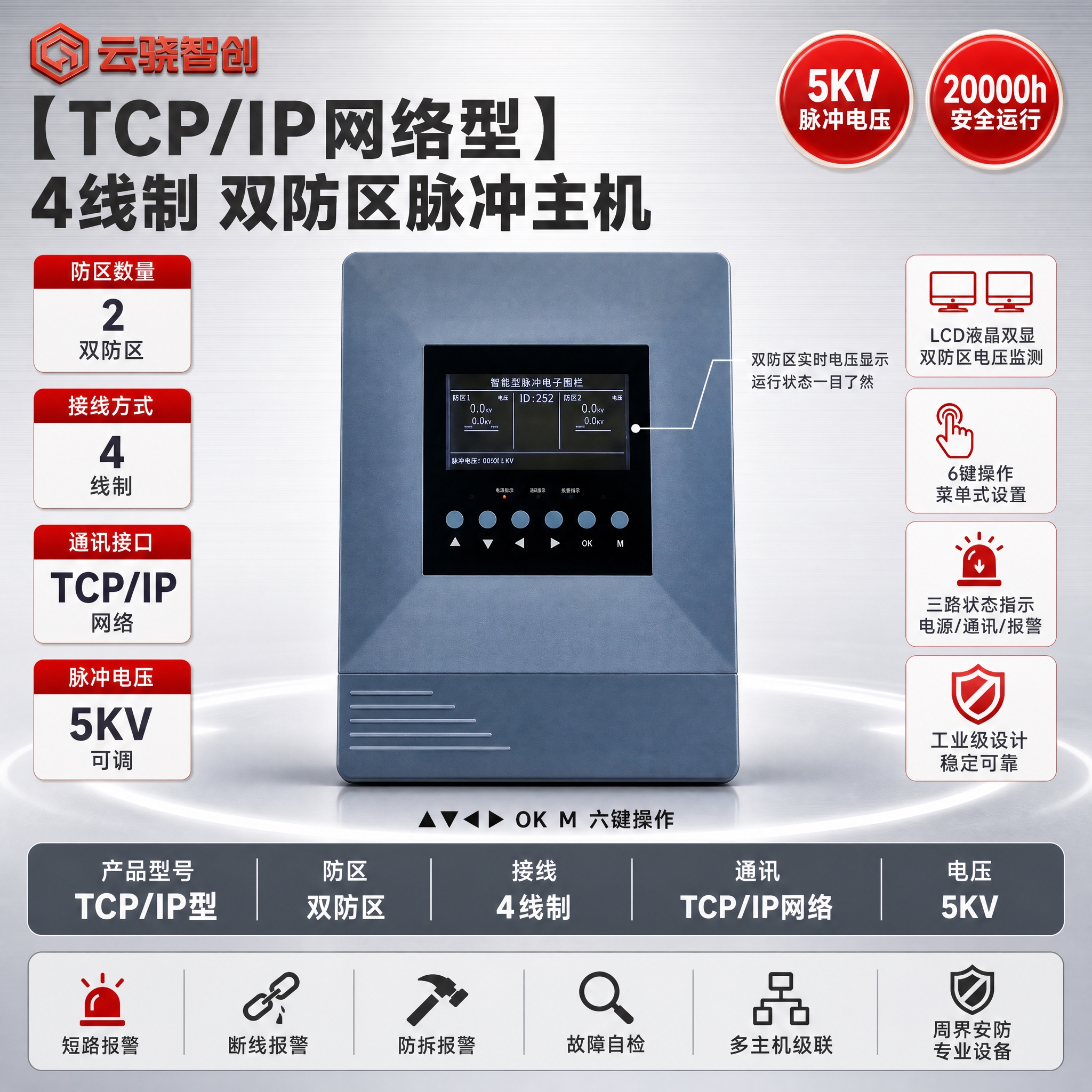 [单张主图] 【TCP/IP网络型】4线制双防区脉冲主机，参考… - 图片创意预览