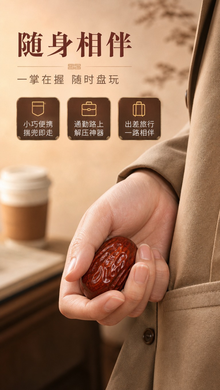 [商品] 使用【图1】红枣手把件；保留红枣造型、实木材质、红棕… - 图片创意预览