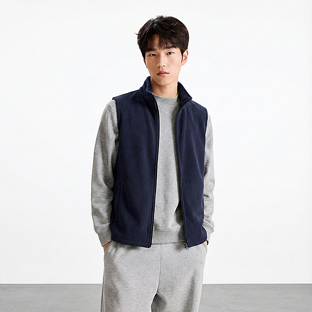 吧白底图穿到模特身上 输出画面为4K高精度画面，质感不变。光线自然柔和，地面替换为灰色，背景白色