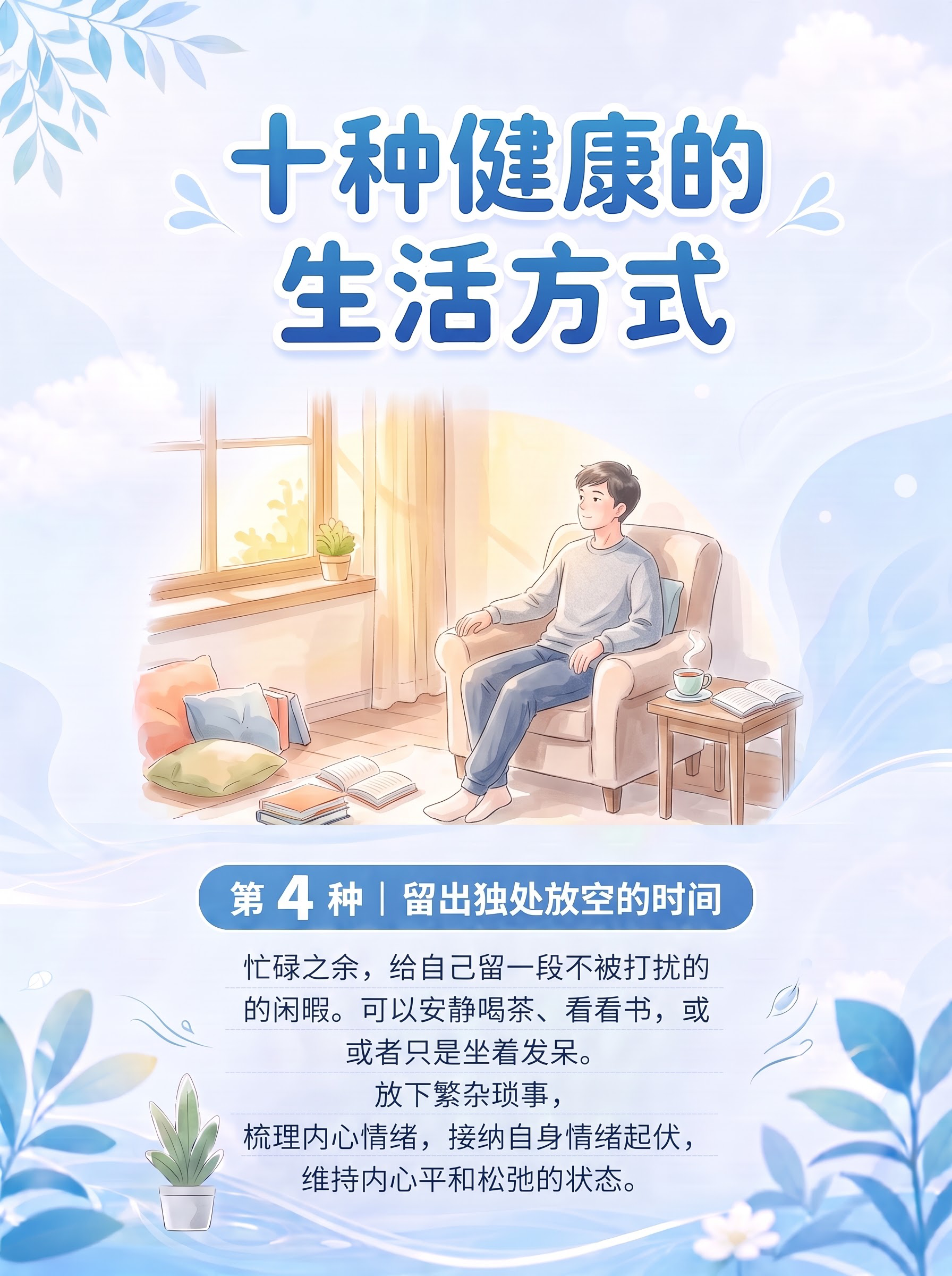 标题不变，内容改为：第 4 种｜留出独处放空的时间 忙碌之余，… - 图片创意预览