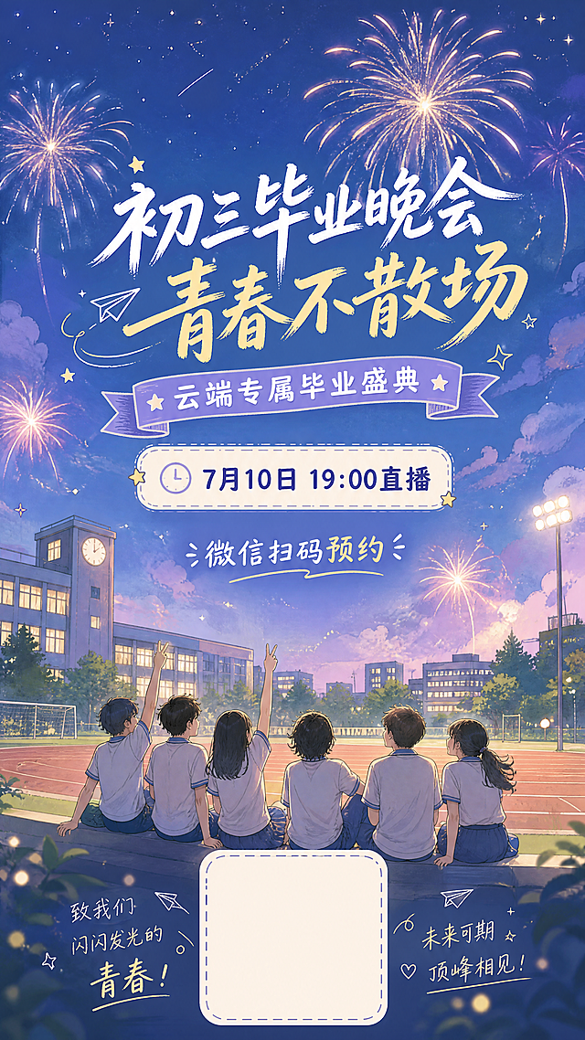 「图片1」去掉上面的logo「图片1」还是这个毕业晚会 再给我生成两张不一样风格的