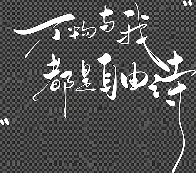 生成保留当前文字轮廓的透明背景PNG图片，文字为白色，保持书法笔触风格和排版不变
