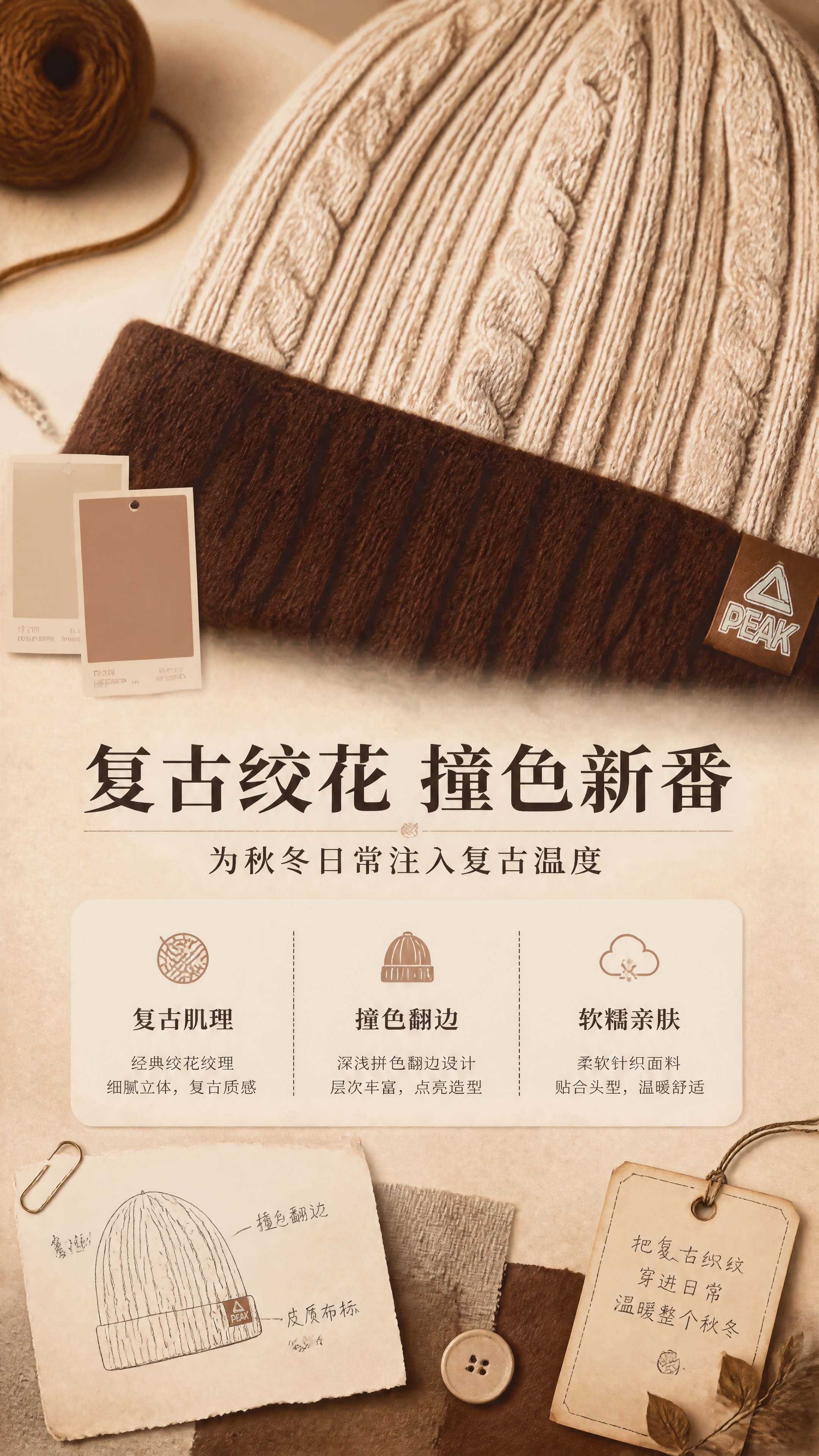 [商品] 使用【图3】米咖拼色针织帽局部、【图1】灰黑拼色针织… - 图片创意预览