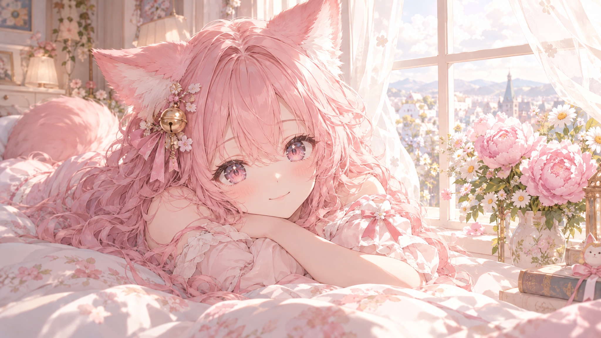 粉红猫耳少女 - 图片创意预览
