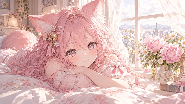 粉红猫耳少女