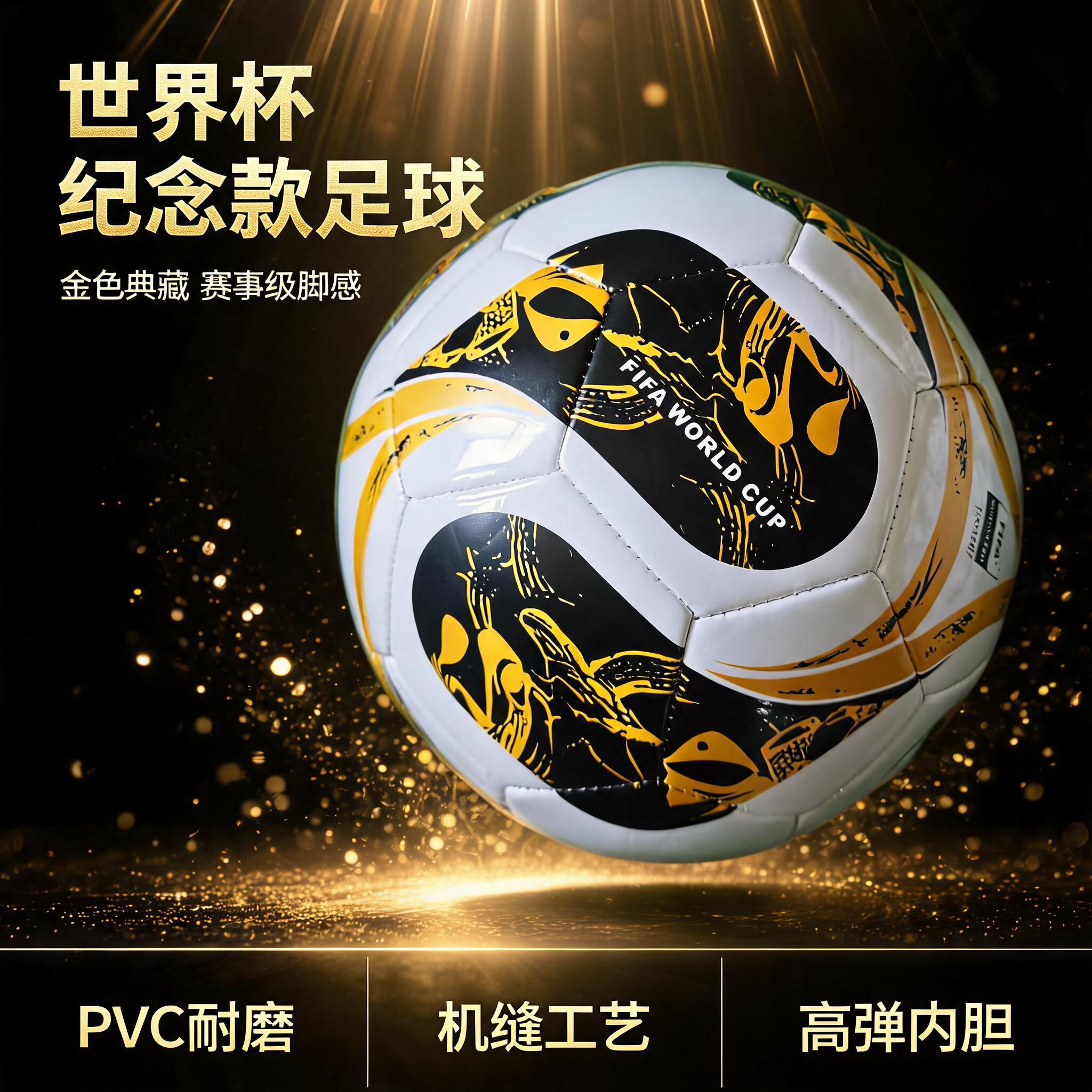 主图第一张，世界杯金色足球首图海报。黑金高端奢华风格，深黑色背… - 图片创意预览