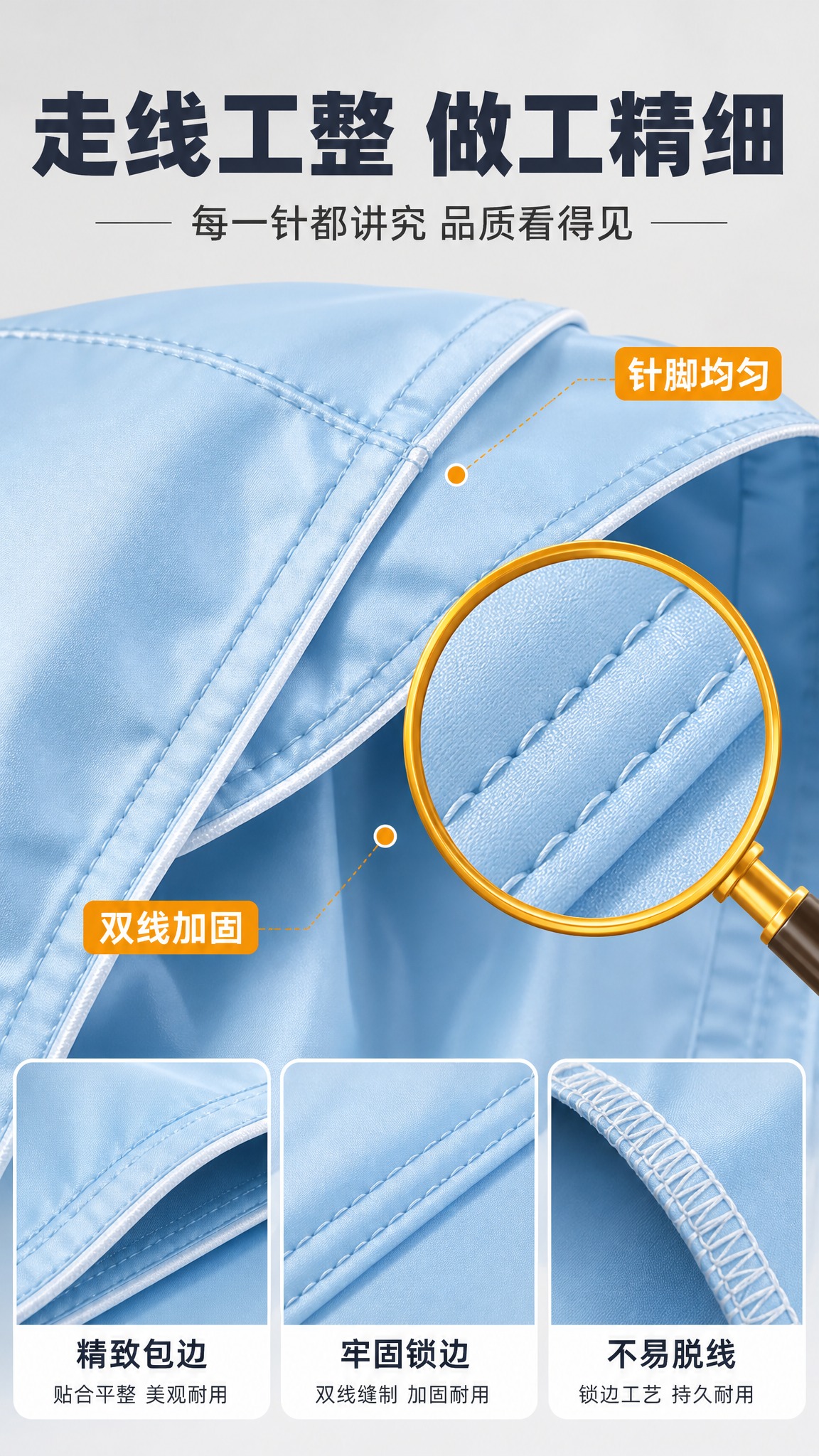 [商品] 使用【图1】浅蓝色电动车带袖雨衣缝线部位；保留缝线、… - 图片创意预览