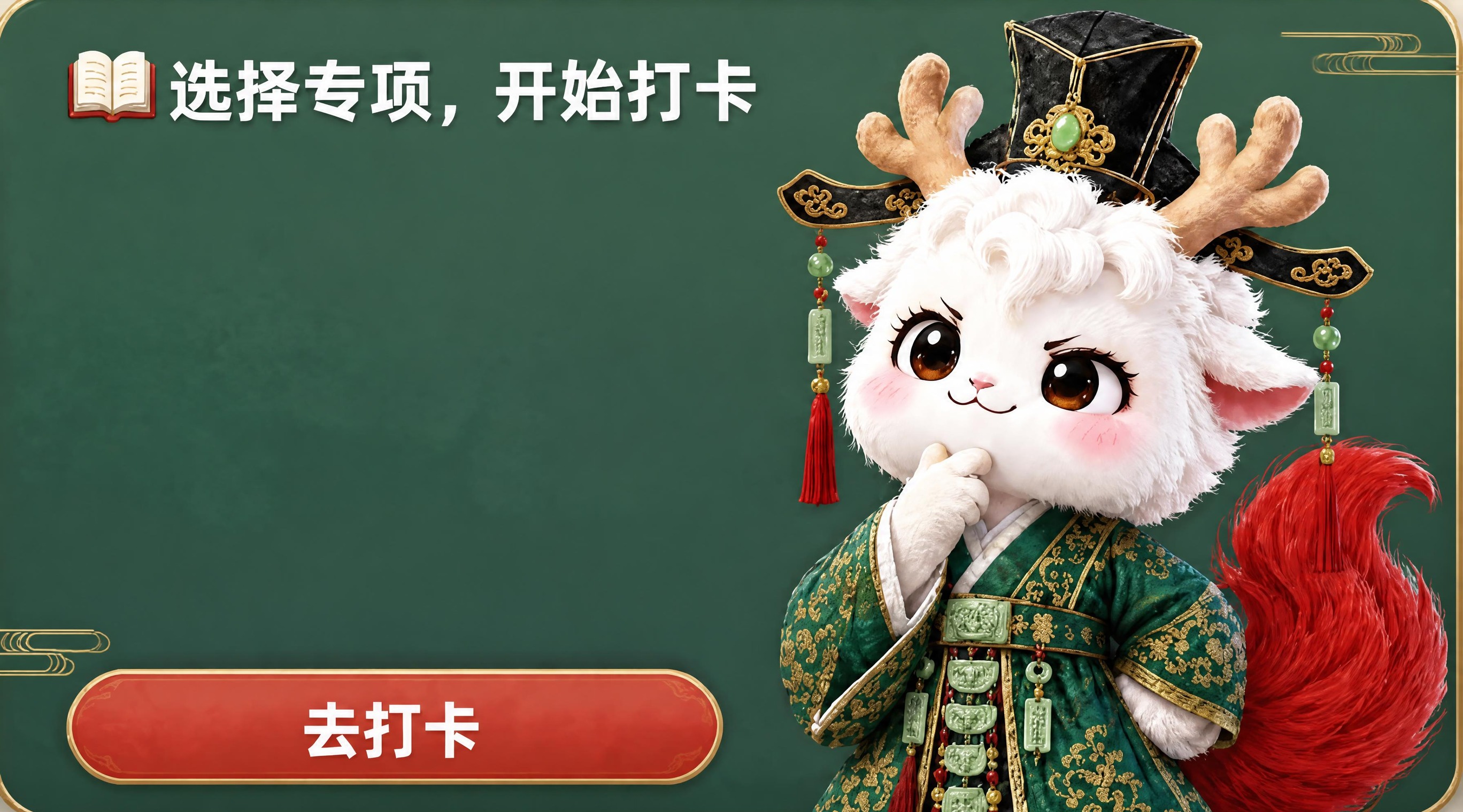 保留原图的深墨绿色渐变背景、金色云纹装饰边框、顶部标题"选择专… - 图片创意预览