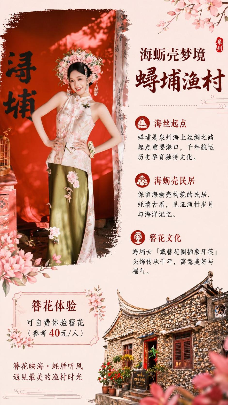 [第6屏] 蟳埔渔村景点特色介绍页，展示蟳埔渔村的文化特色与簪… - 图片创意预览