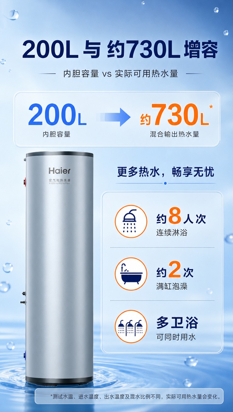 [商品] 使用【图1】海尔QFE7A空气能热水器水箱；保留银灰… - 图片创意预览