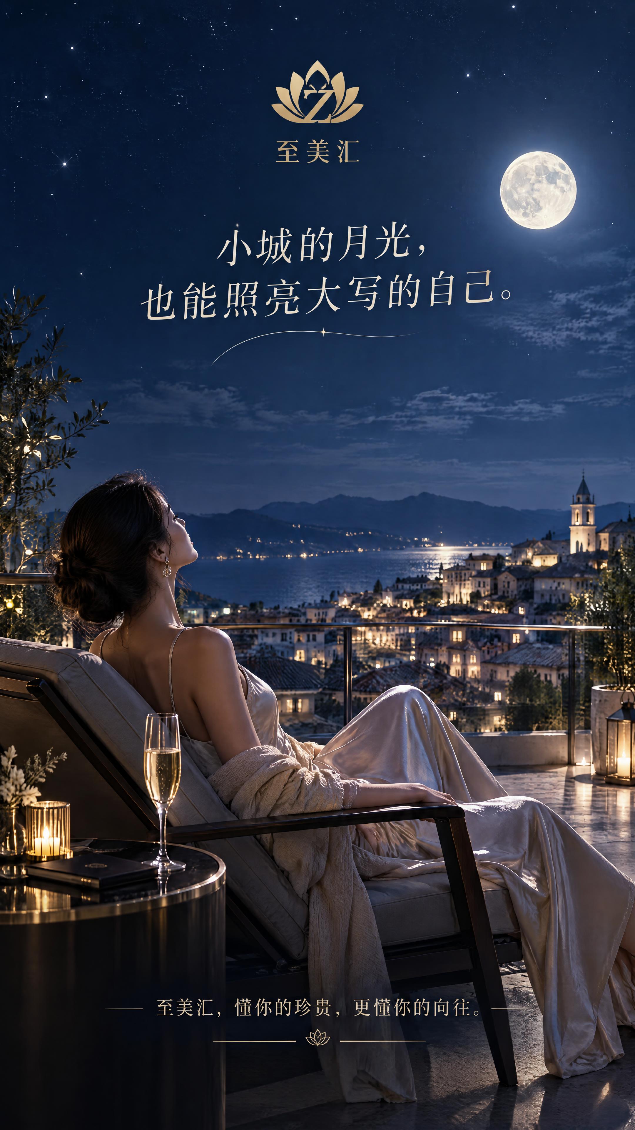 9:16竖版朋友圈海报，高级轻奢风格，精英女性生活场景。画面主… - 图片创意预览
