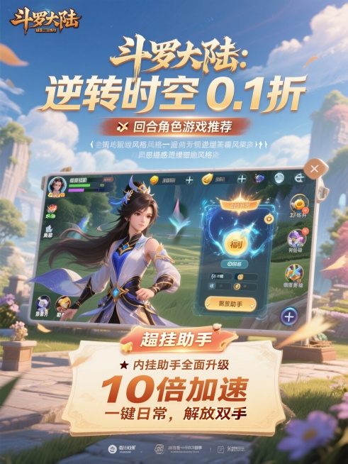 生成一款斗罗大陆逆转时空手游风格的宣传图片10张，“斗罗大陆：逆转时空 0.1折 、斗罗大陆：逆转时空折扣手游、斗罗大陆：逆转时空福利手游》” 为主标题 “✅ 热门动漫卡牌游戏推荐、✅横屏卡牌游戏推荐预览效果