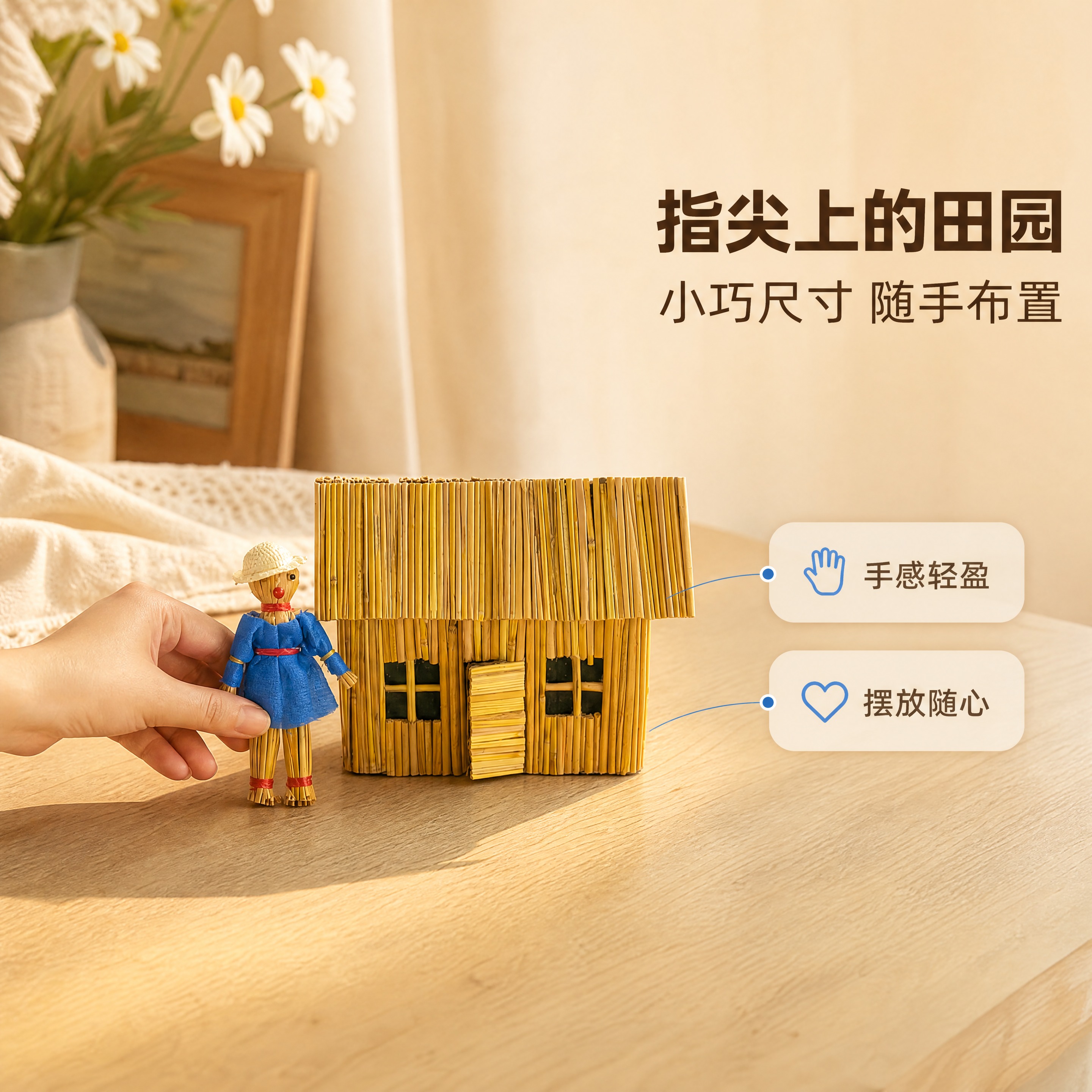 [商品] 使用【图2】稻草屋与蓝衣草帽稻草人（含手部参照）；保… - 图片创意预览