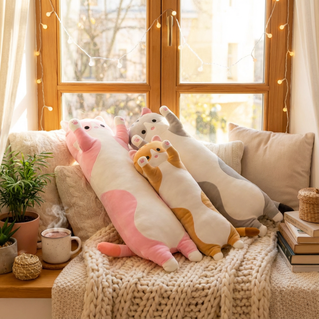 提取图中的毛绒玩具，换一个温馨的场景预览效果