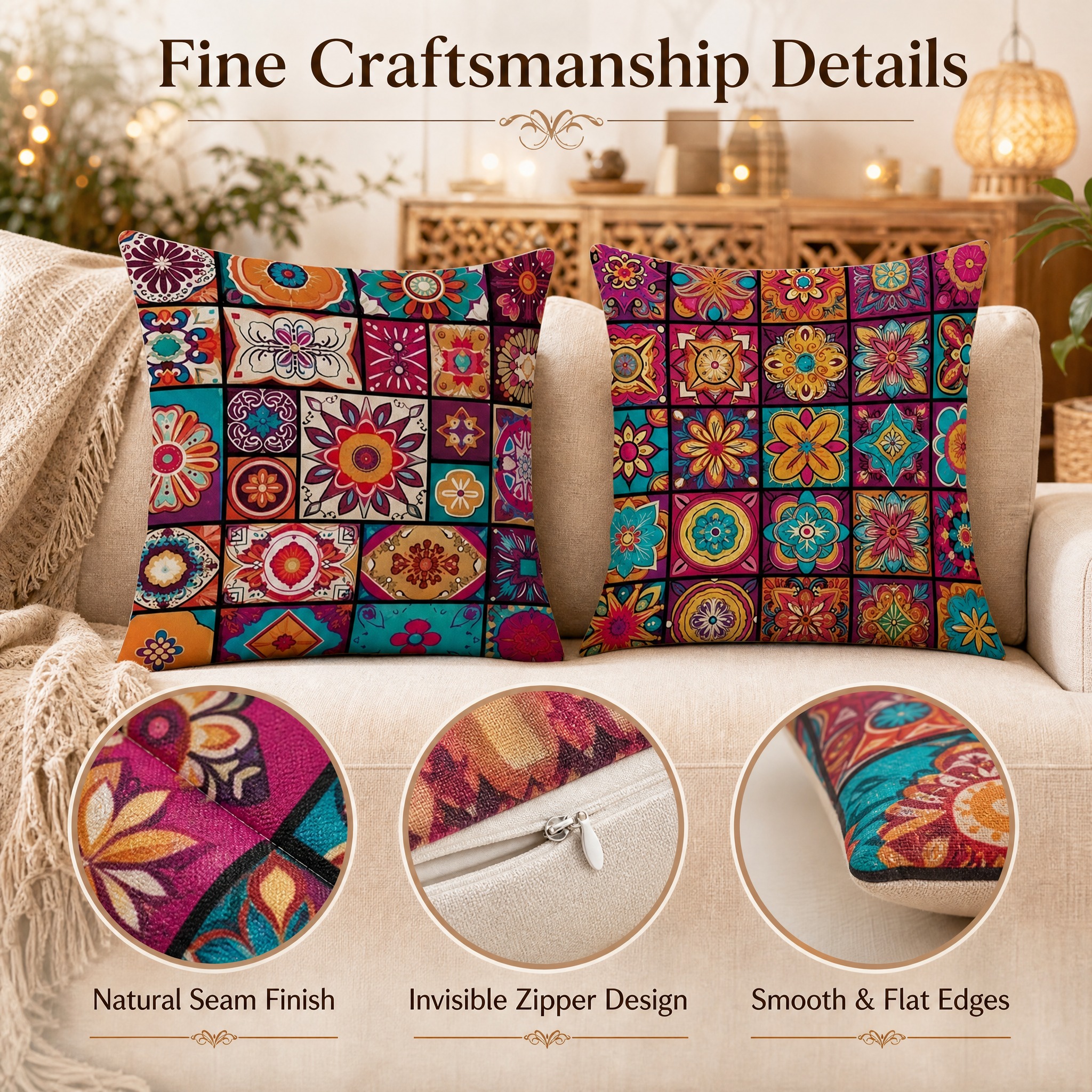 Two boho mandala pillow covers… - 图片创意预览