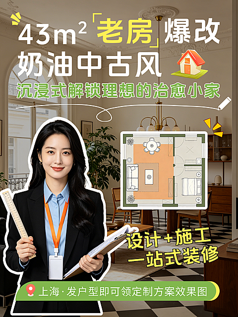 老破小改造家装装修写实风ins小红书封面
