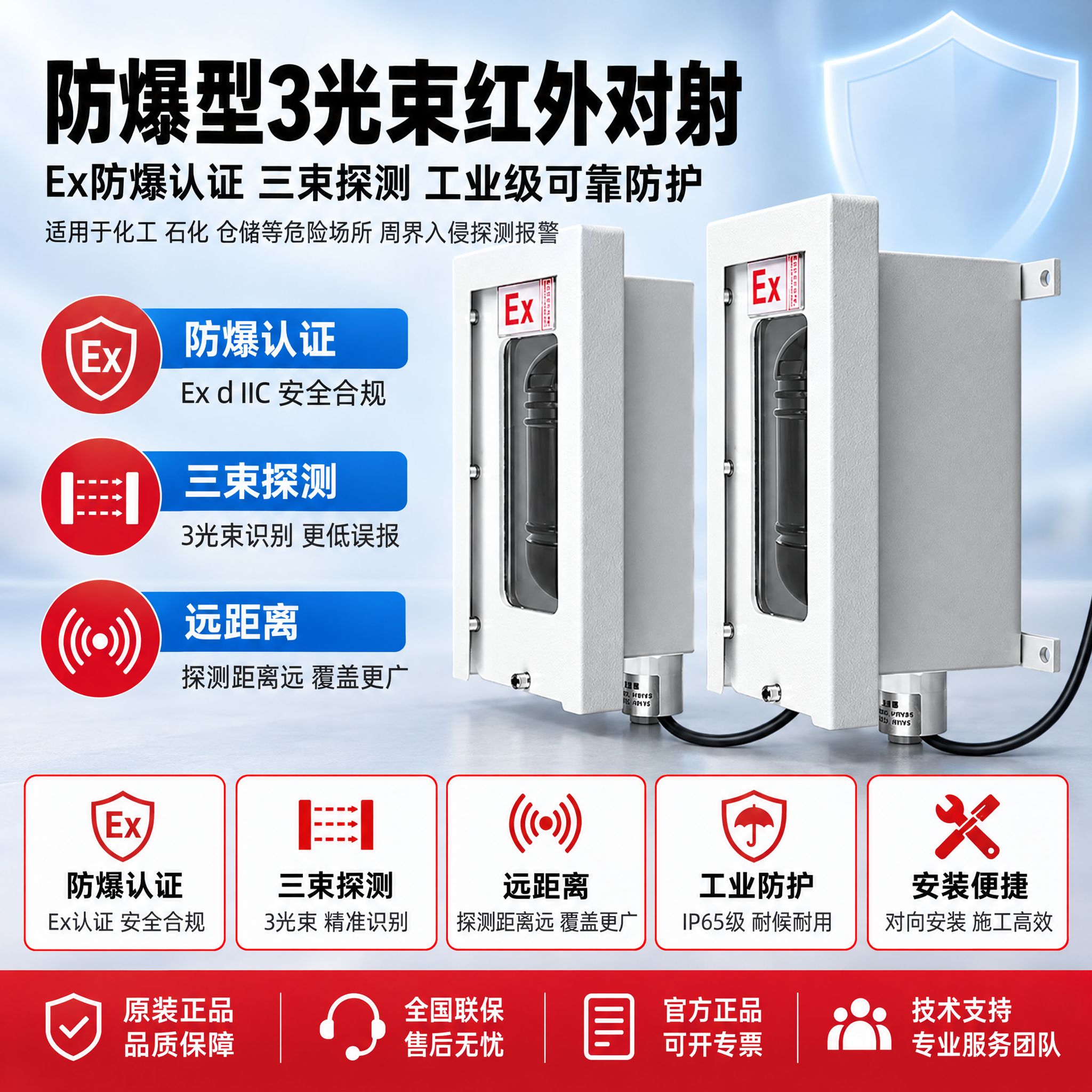 [主图-1] 商品名称：防爆型3光束红外对射。主题：按参考模板… - 图片创意预览
