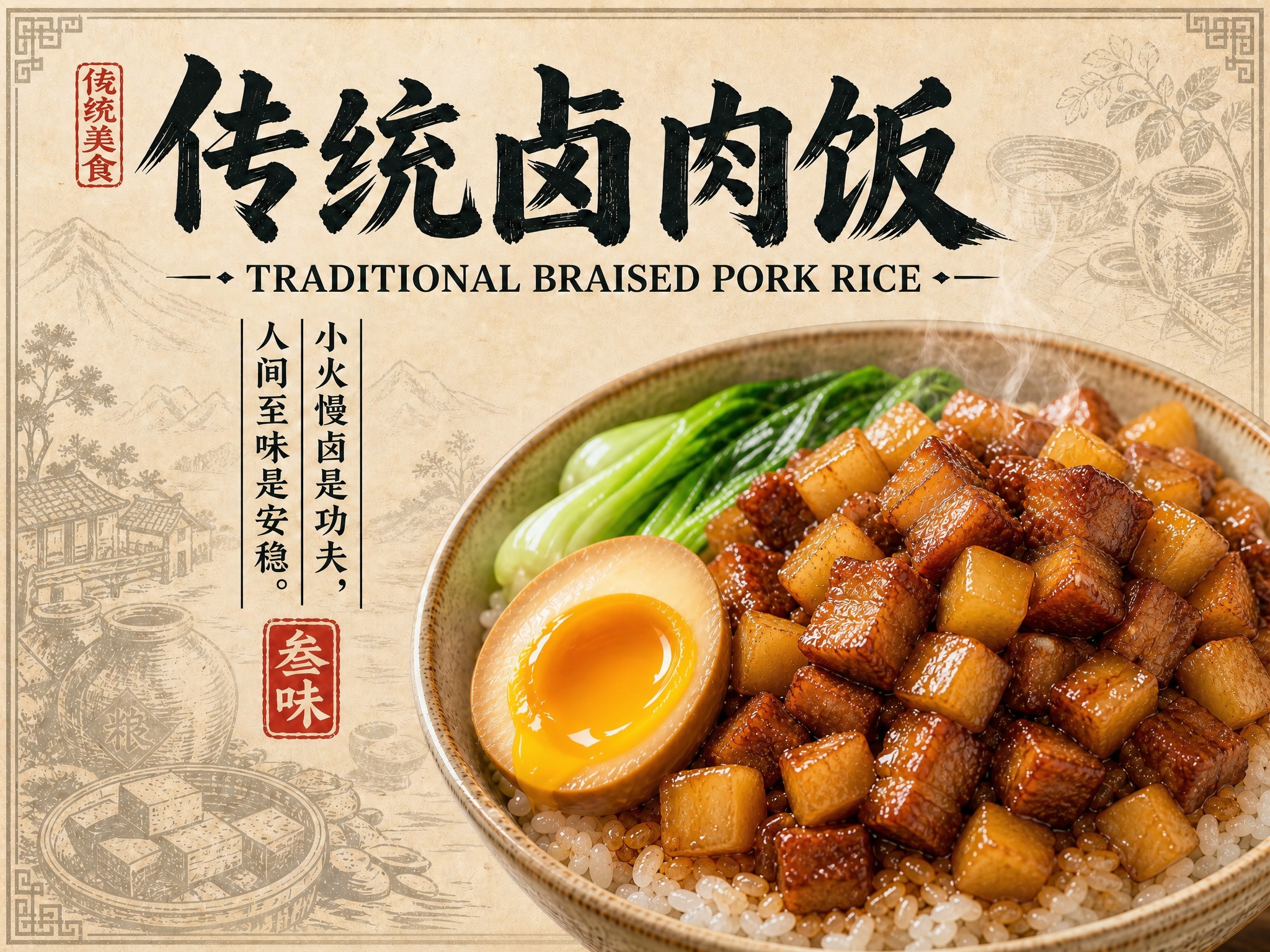 以参考图为基础重新生成 4:3 横版海报，只调整食物内容：在写… - 图片创意预览