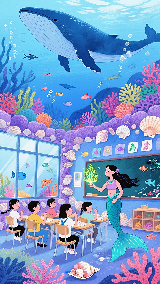 🐟蓝紫海底校，人鱼老师海藻讲海洋知识🧐
