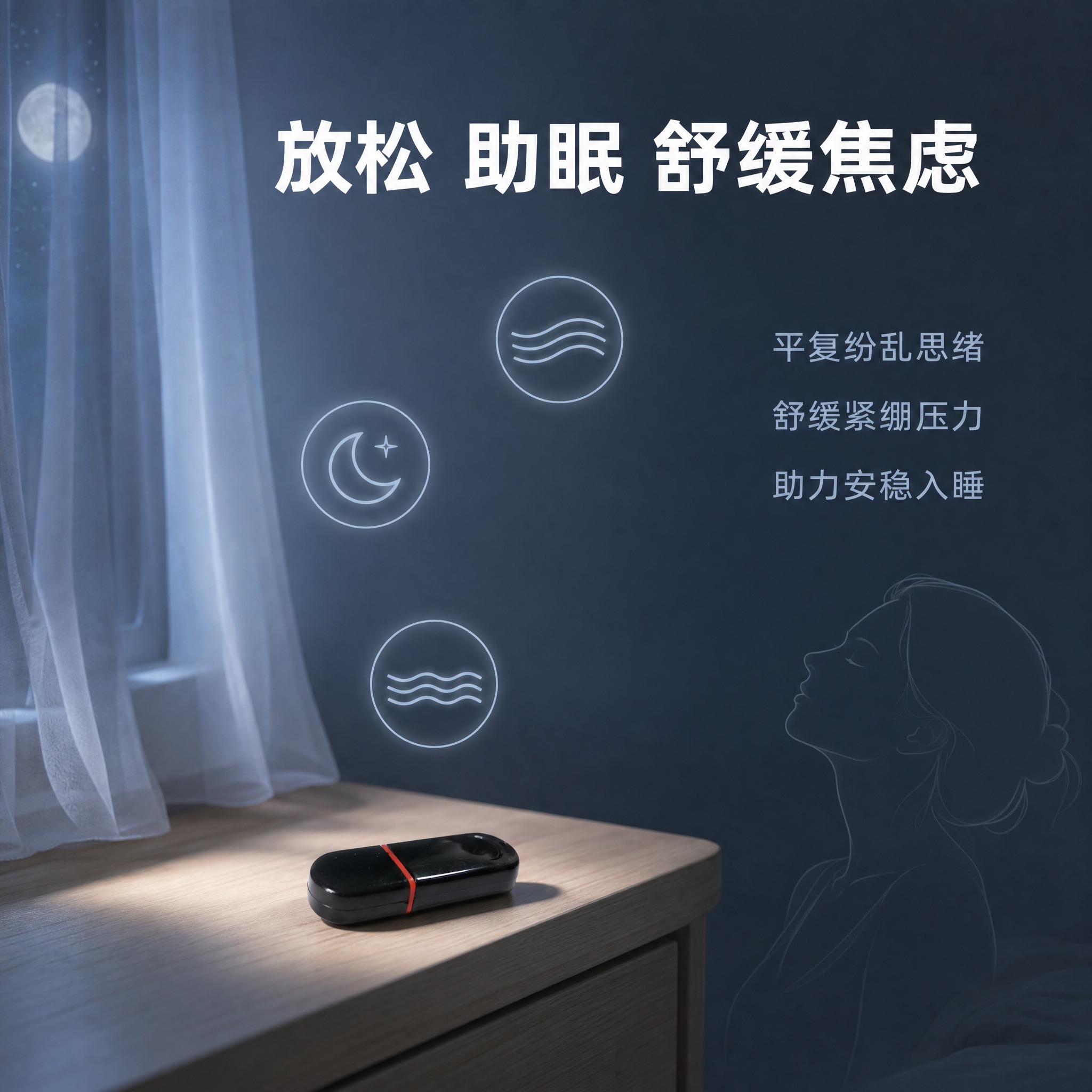 [主图-2] 功能卖点 放松助眠缓解焦虑 [统一基调] 电商淘… - 图片创意预览