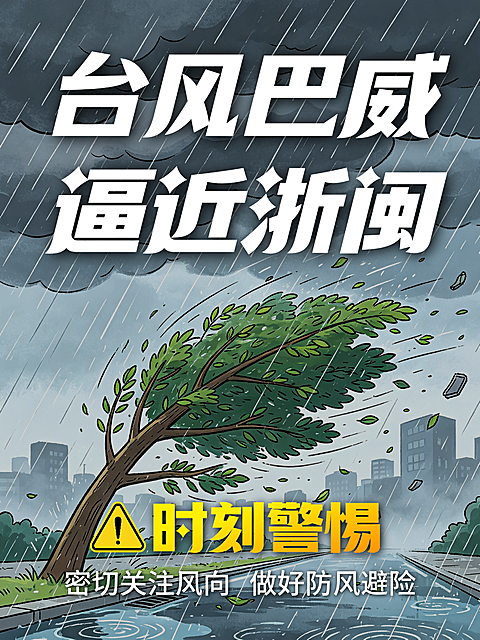台风预警安全防范宣传科普小红书封面