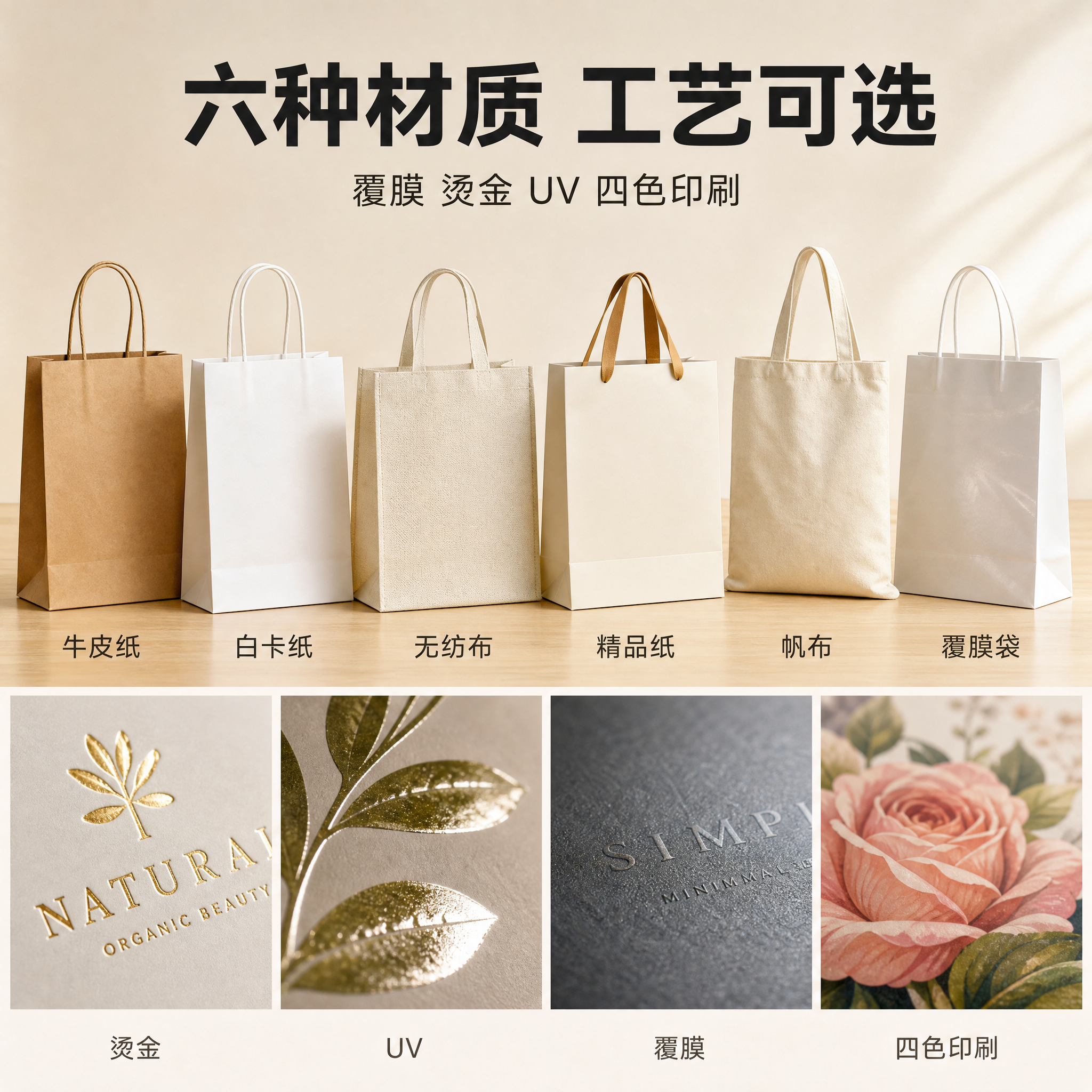 [主图2] 材质与工艺展示图：用实物小样与工艺微距证明可选材质… - 图片创意预览
