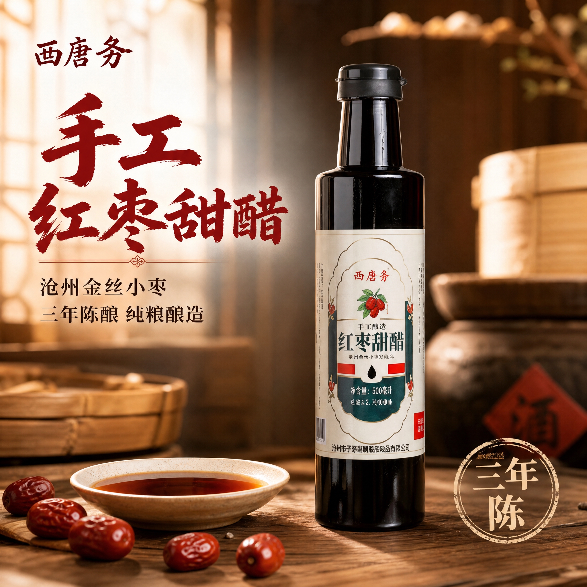 [主图-1] 首图点击率，主题：手工酿造红枣甜醋 沧州金丝小枣… - 图片创意预览