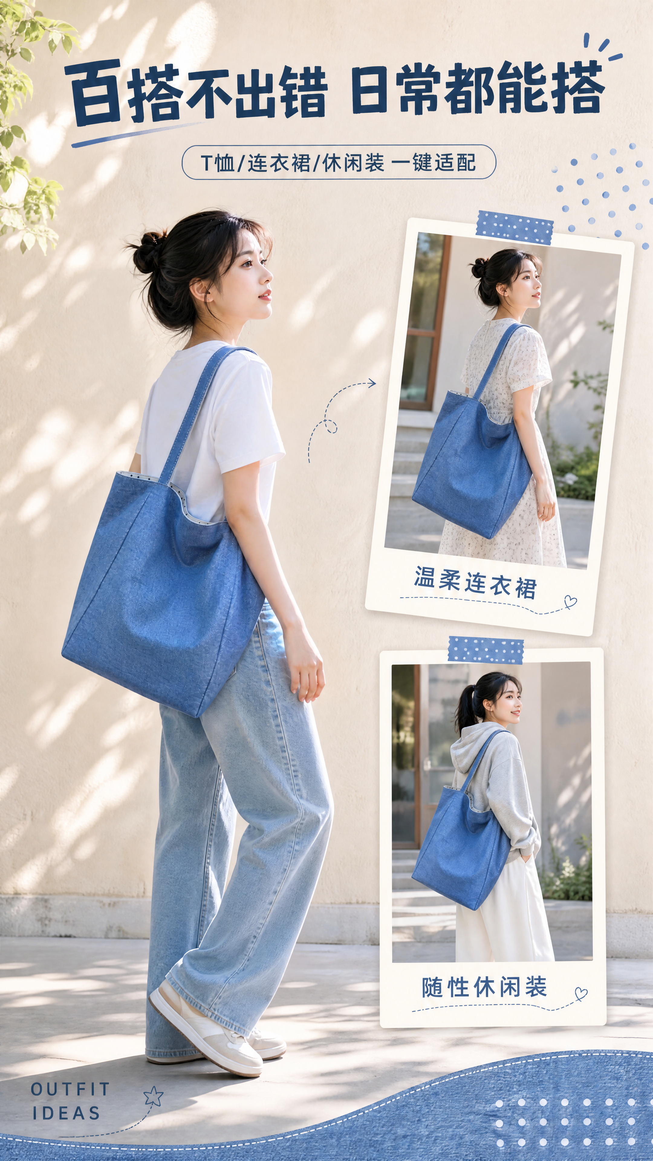 [商品] 使用【图1】双面牛仔托特包；商品处理：保留牛仔蓝色、… - 图片创意预览