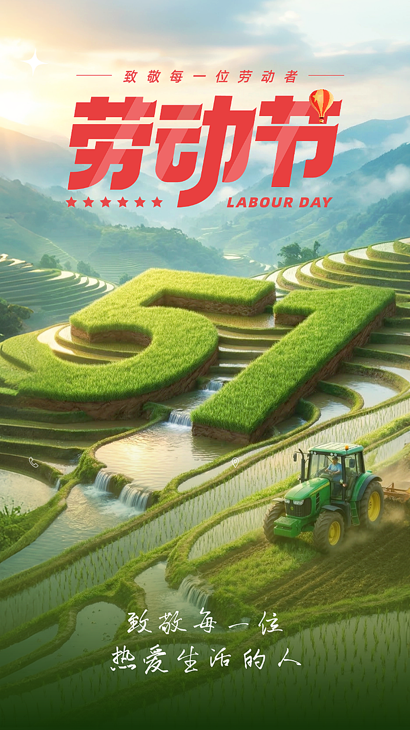 51劳动节创意祝福海报