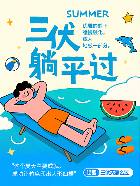 三伏怎么过话题讨论可爱卡通风小红书封面