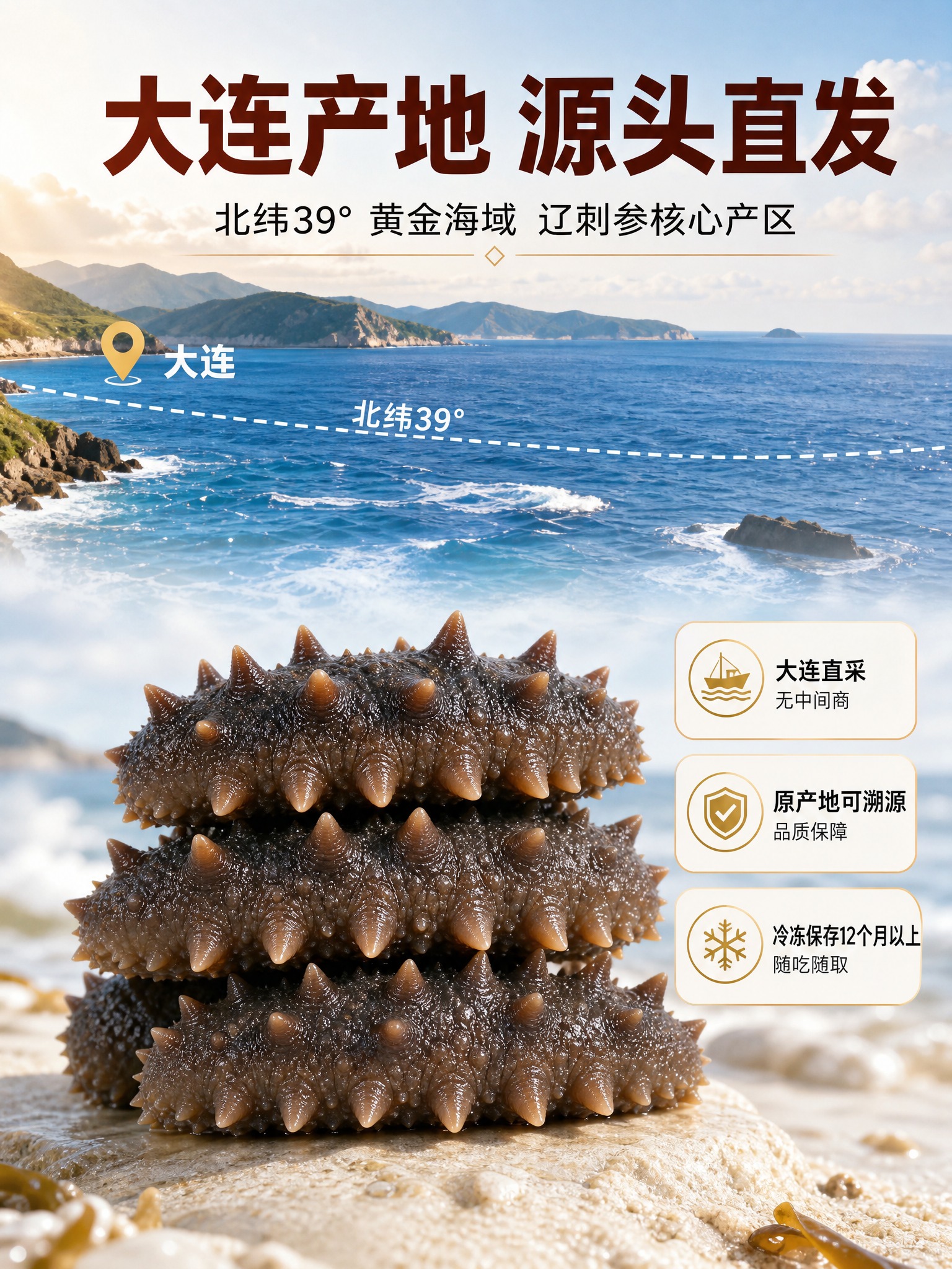 [商品] 使用【图6】大连辽刺参堆叠陈列图；保留三只海参堆叠形… - 图片创意预览