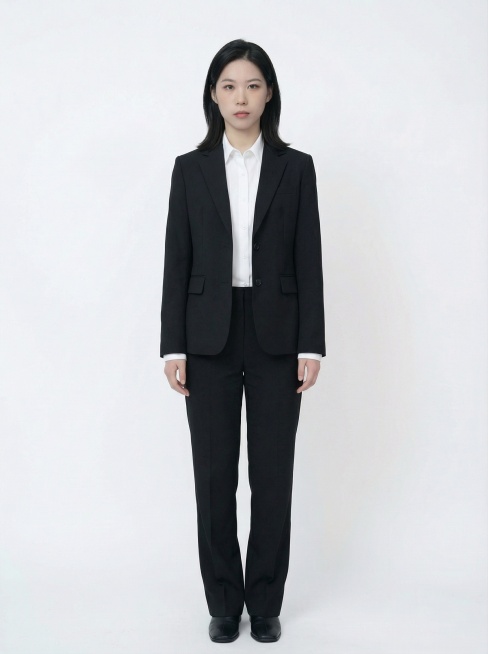 把头发变整齐，不要翘；衣服换成黑色西装，白色衬衫预览效果