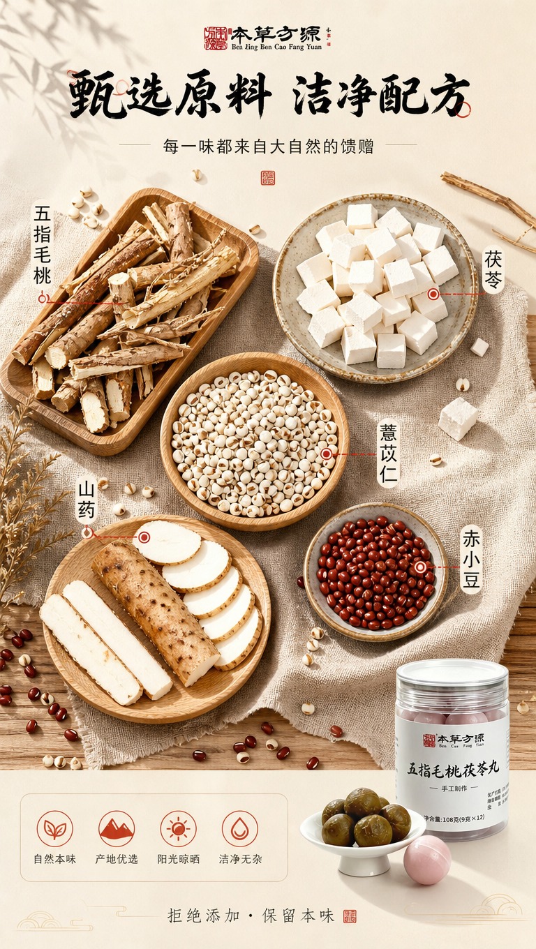 [商品] 使用【图1】本草方源五指毛桃茯苓丸产品图；保留罐身、… - 图片创意预览