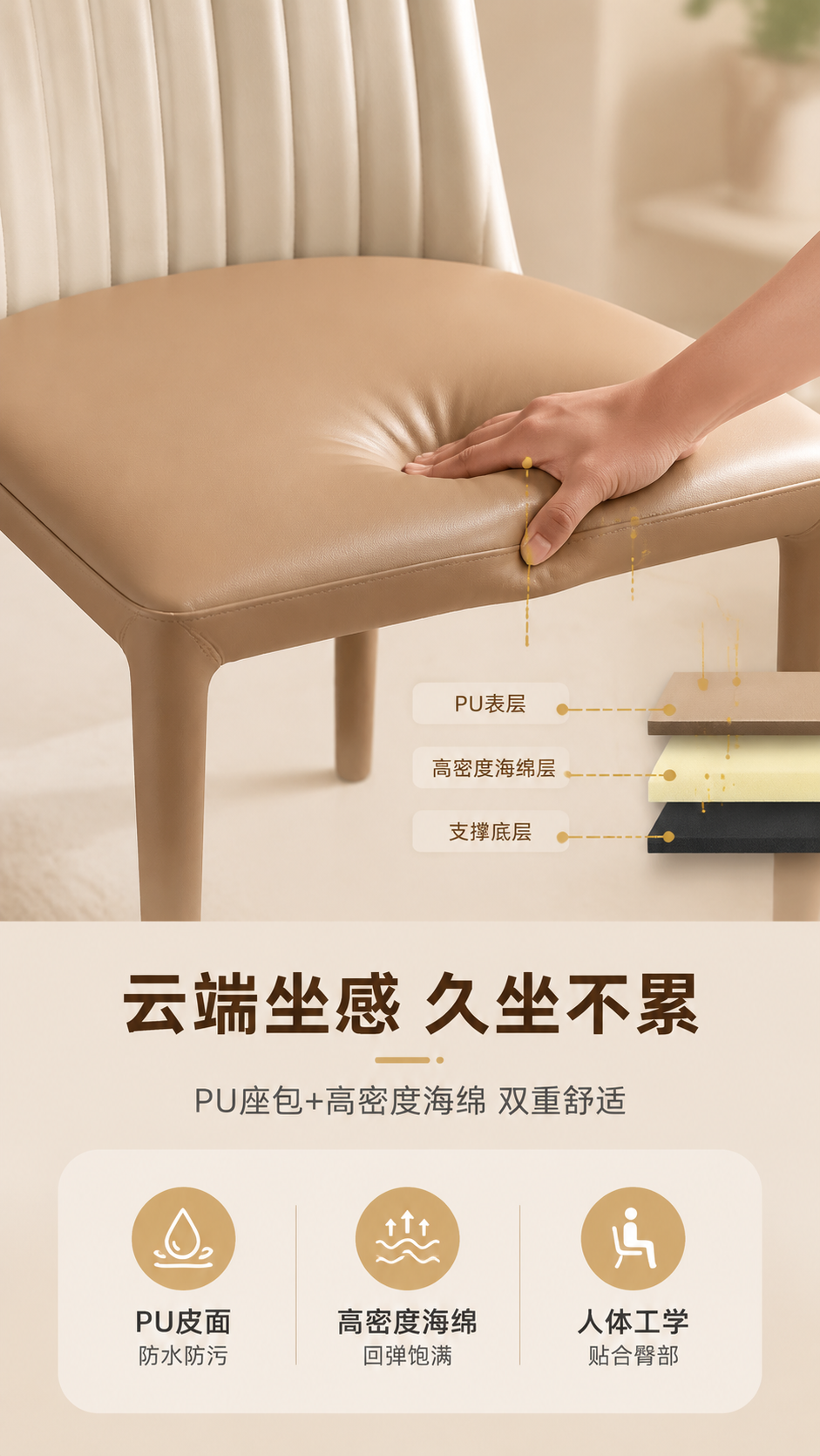 [商品] 使用【图1】DY-8806餐椅；保留米白竖纹靠背、浅… - 图片创意预览