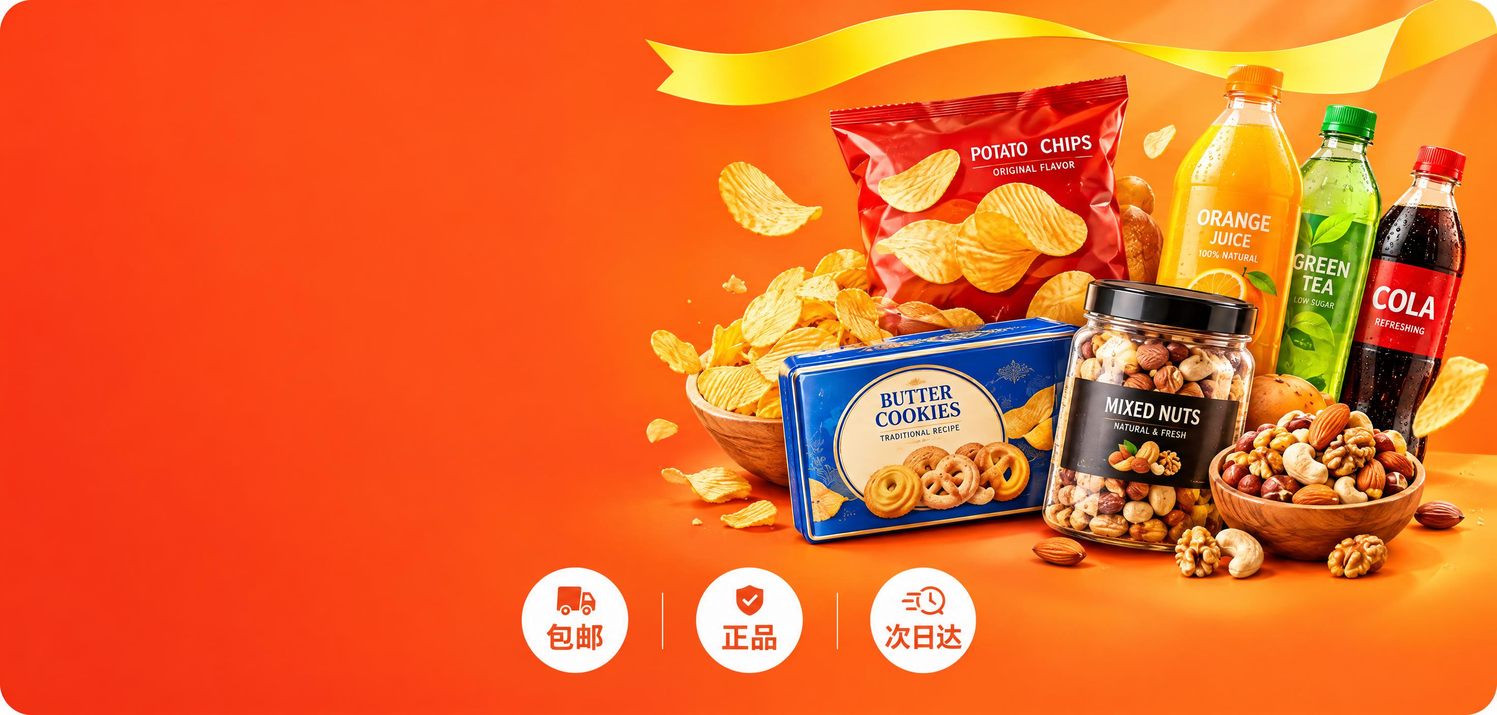 零食小程序活动Banner设计稿，尺寸750×360px，圆角… - 图片创意预览