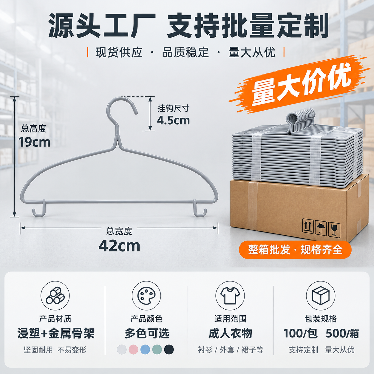 [主图-5] 规格与批量供货图，展示产品尺寸规格和整箱/整包批… - 图片创意预览