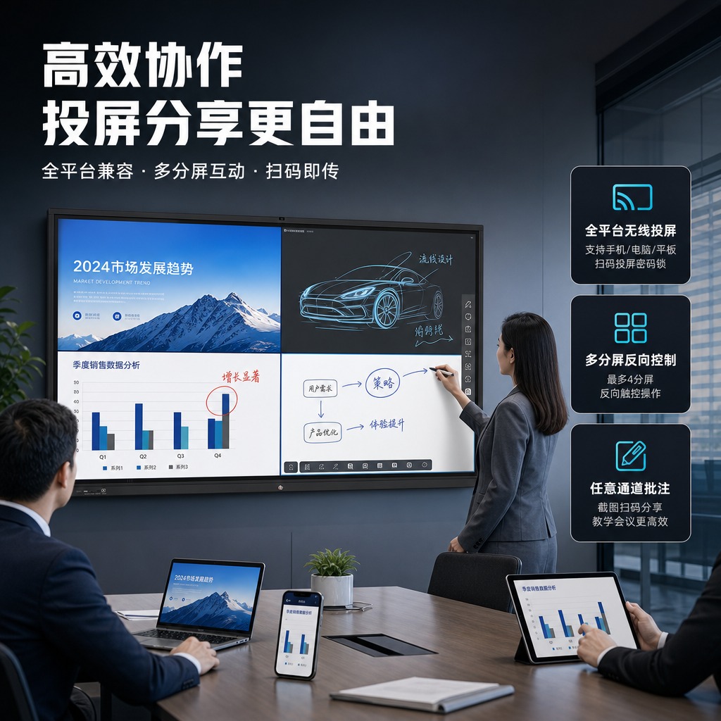 [商品] 使用【图1】65英寸智能交互式平板HW-J65P；保… - 图片创意预览