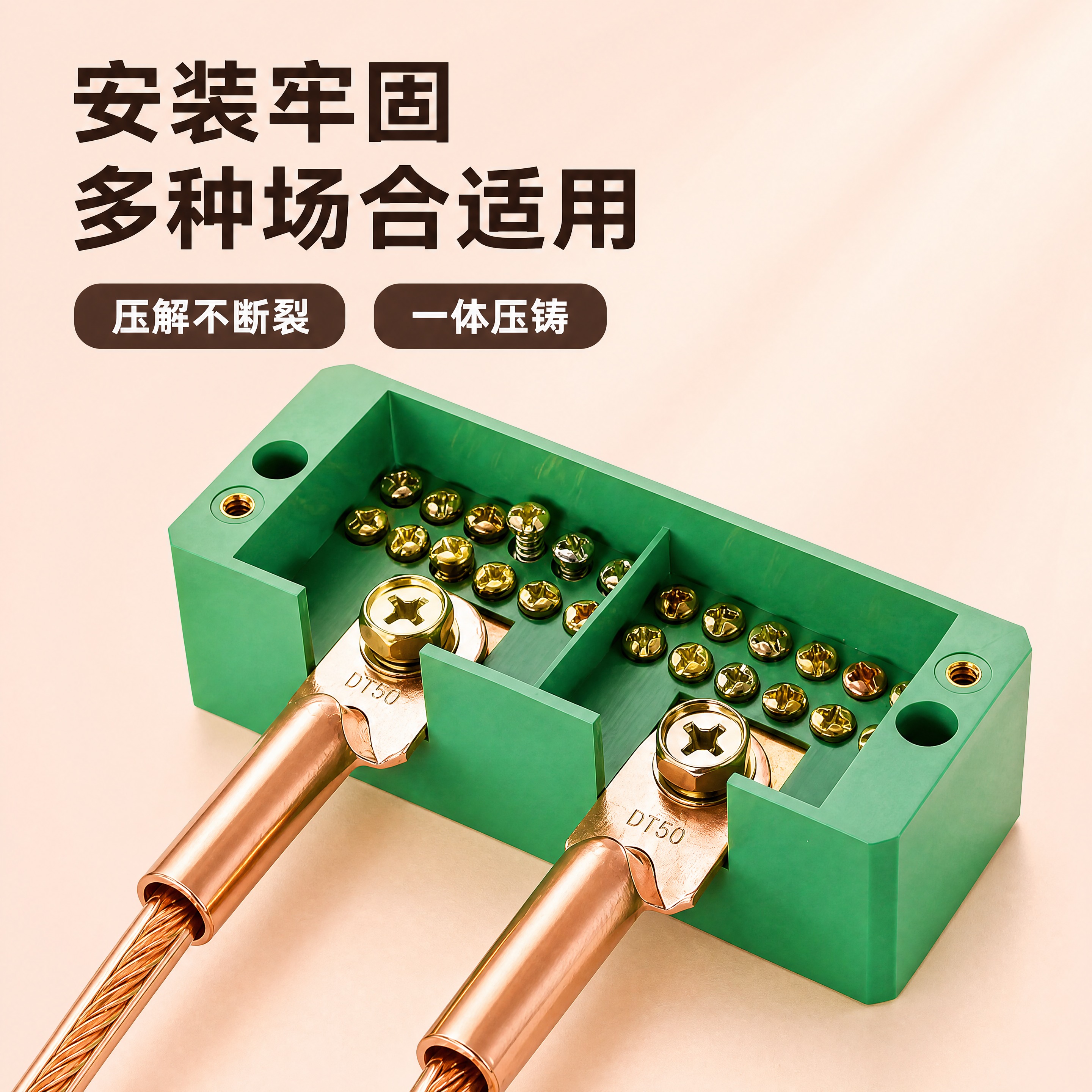 [商品] 使用【图1】中的绿色接线端子排压接两个DT铜鼻子的场… - 图片创意预览