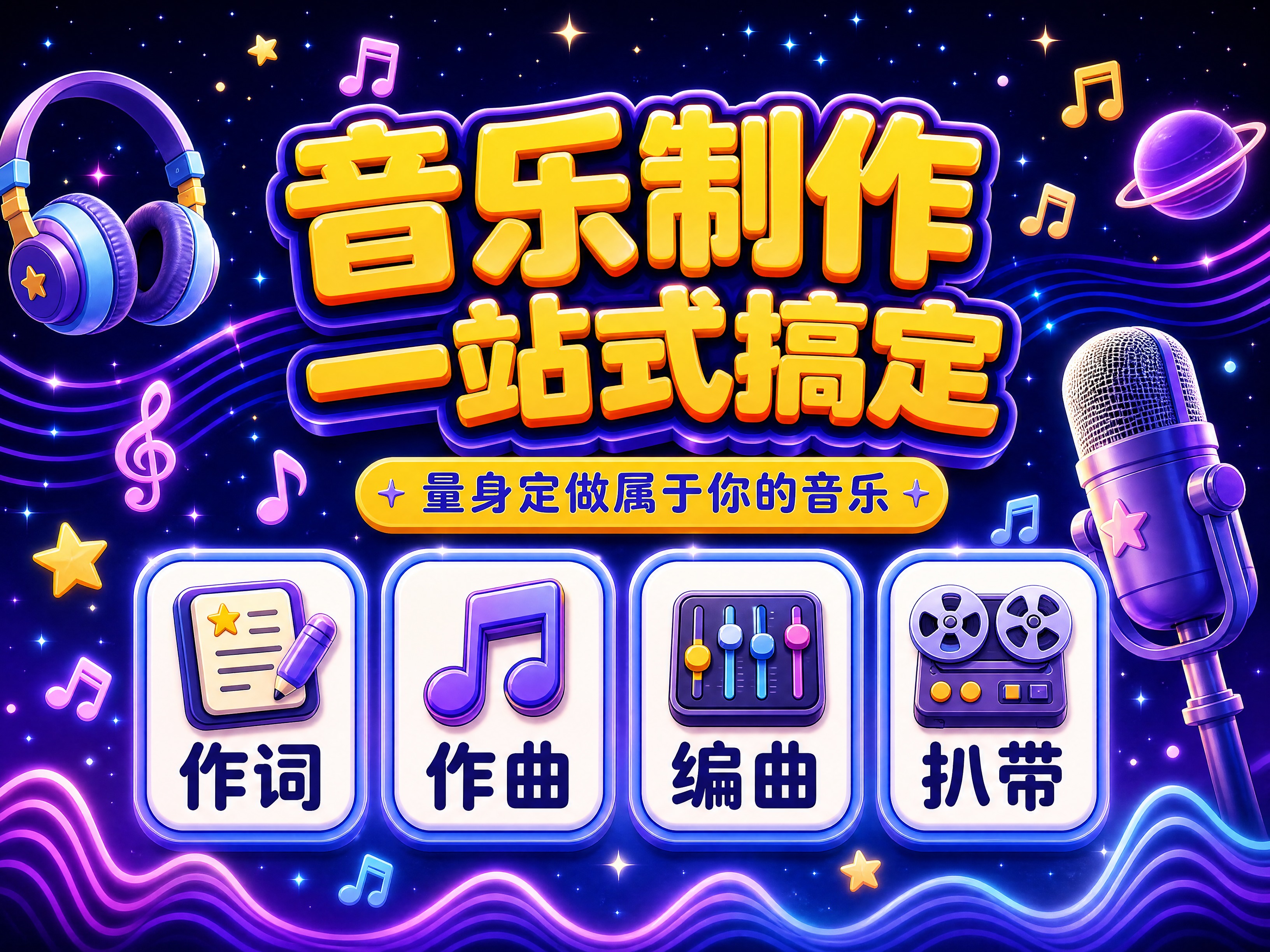 [商品] 使用【图1】【图2】音乐制作服务参考风格；保留梦幻紫… - 图片创意预览