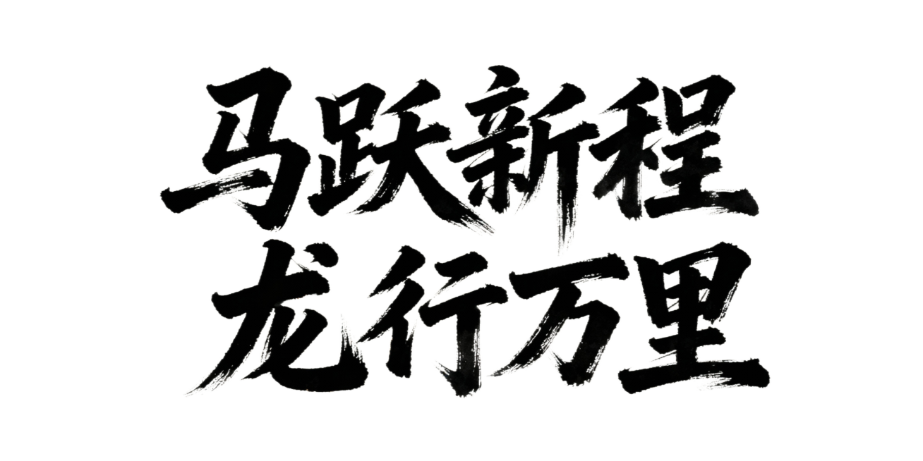 马跃新程 龙行万里 生成毛笔字预览效果