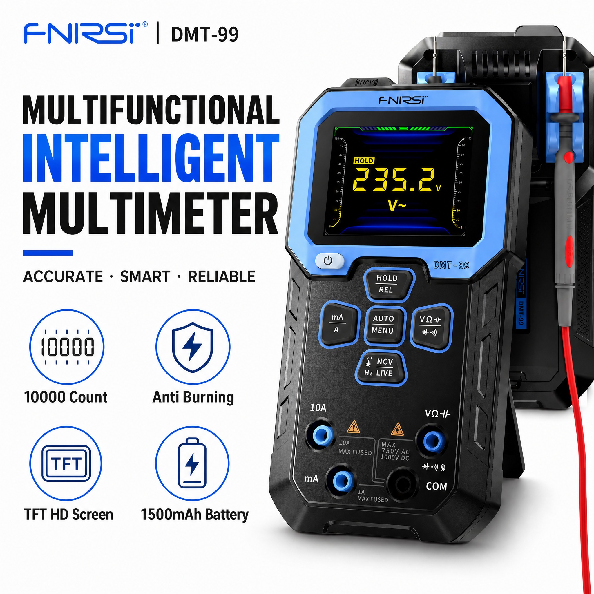 [单张主图] FNIRSI DMT-99 多功能智能万用表，爆… - 图片创意预览