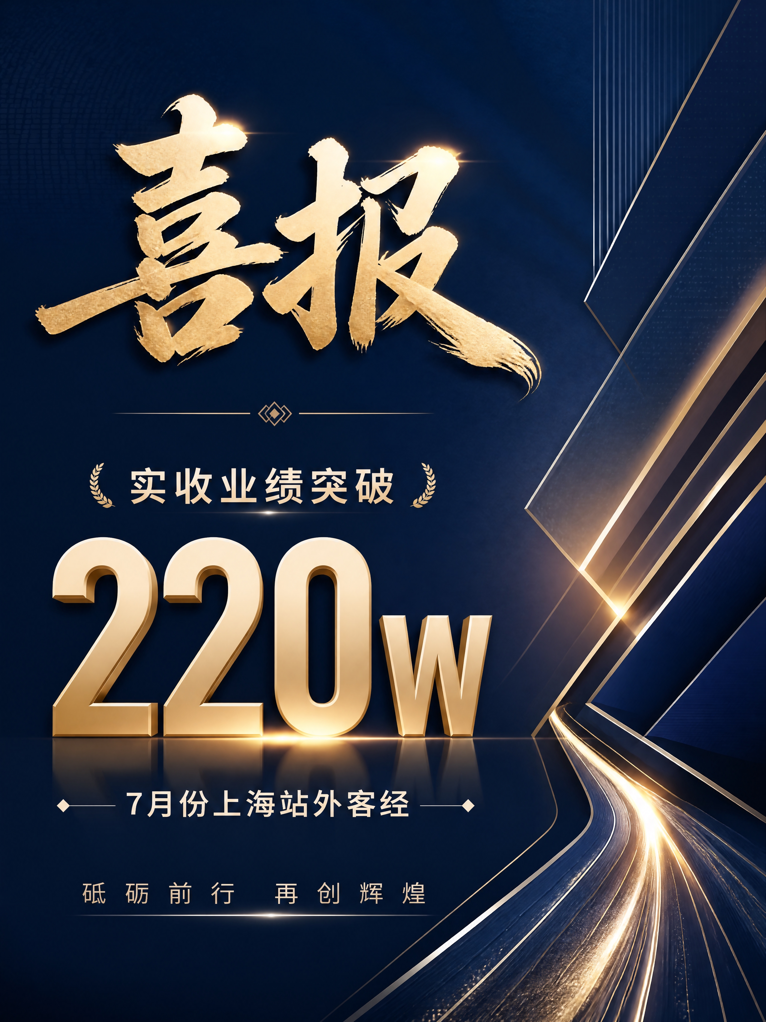 商业设计质感 画面精致高级 文字清晰锐利。一张数据报喜型喜报海… - 图片创意预览