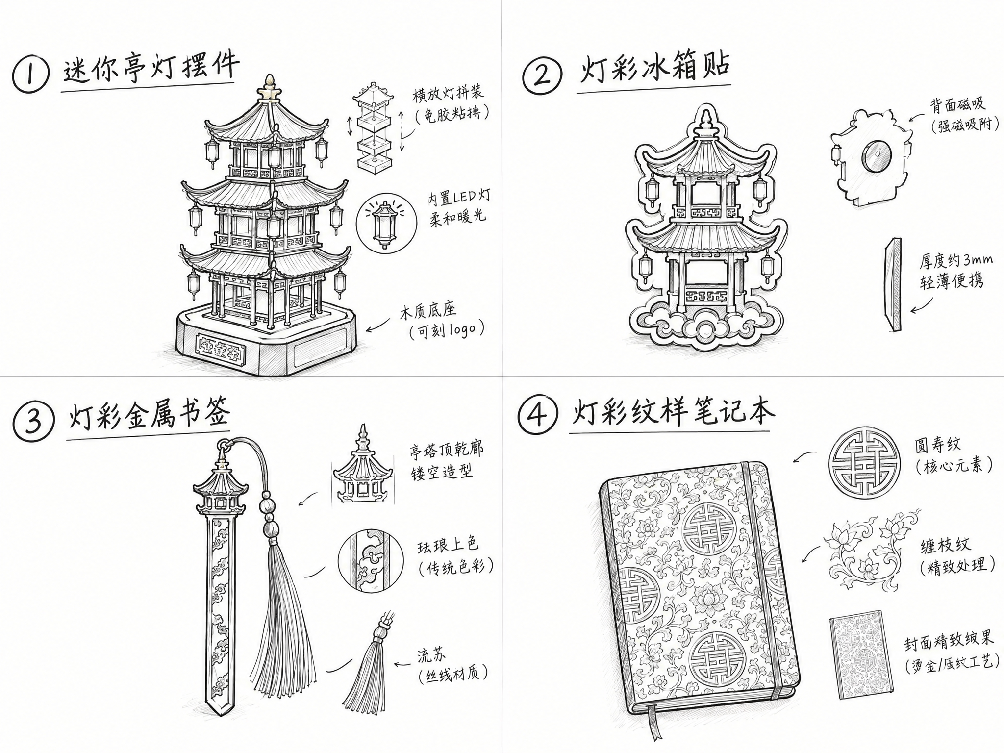去除图中所有'设计说明'段落文字，保留产品名称标题、序号、标注… - 图片创意预览