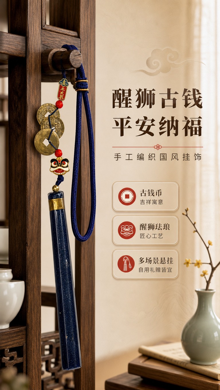 [商品] 使用【图1】中式吉祥挂饰（藏蓝款）；保留藏蓝编织挂绳… - 图片创意预览