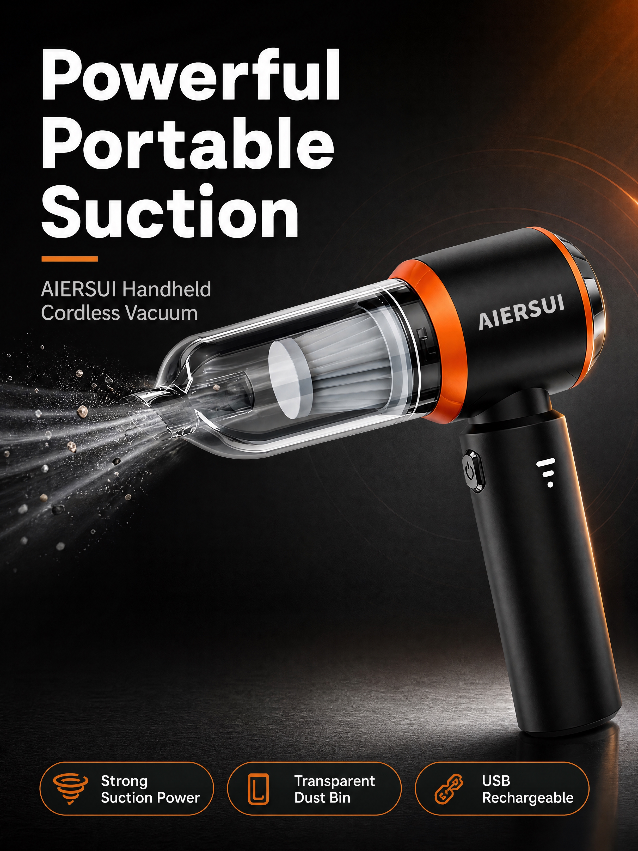 [商品] 使用【图1】AIERSUI手持无线吸尘器；保留黑色机… - 图片创意预览
