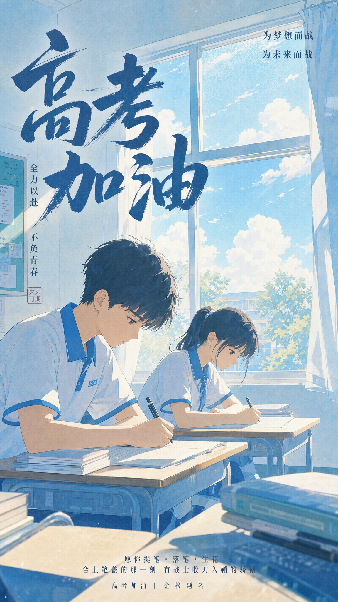 高考加油海报 - 图片创意预览