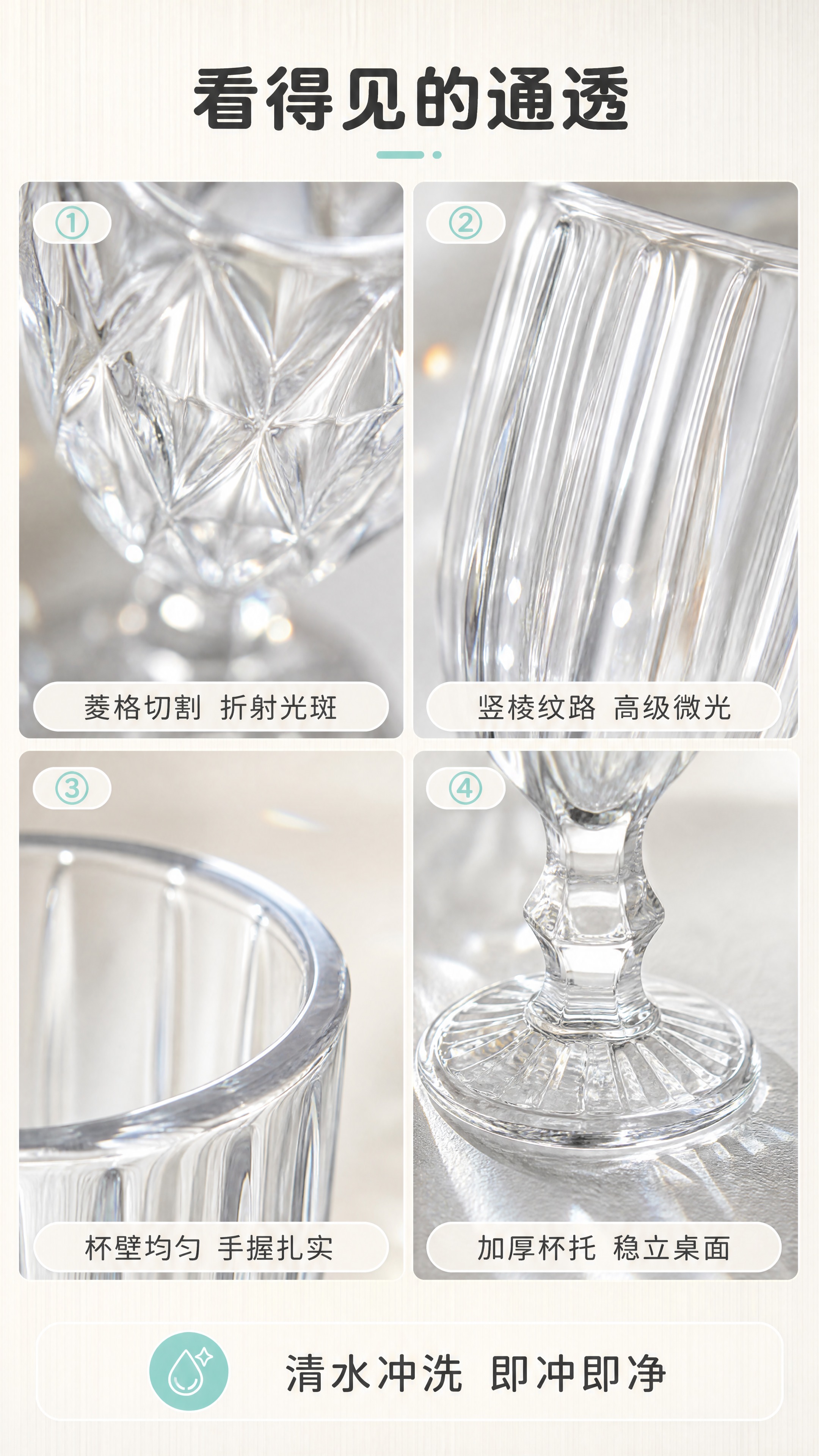 [商品] 使用【图1】竖棱纹高脚杯与【图2】菱形切割纹高脚杯作… - 图片创意预览