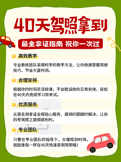 卡通插画风驾照知识分享小红书配图