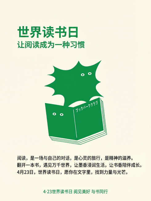 生成读书日文案图预览效果